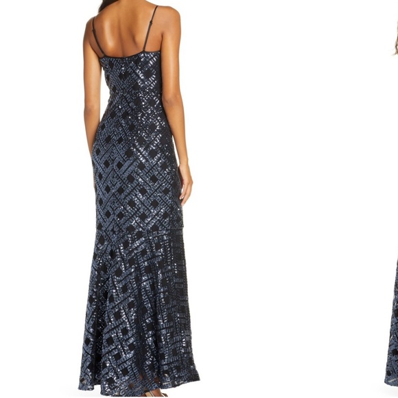 Eliza J Sequin Sleeveless Trumpet Gown, size 4, great condition - Picture 4 of 4